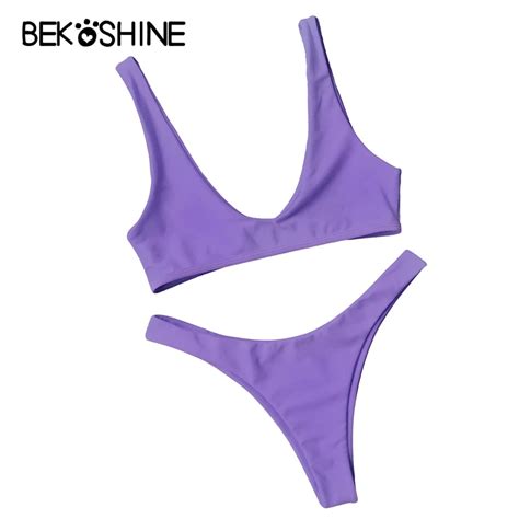 BEKOSHINE Solid Bikini Women Bikini Set Swimwear Plus Size Swimsuit