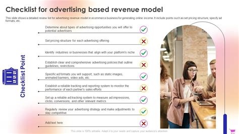 E Commerce Revenue Model Checklist For Advertising Based Revenue Model ...