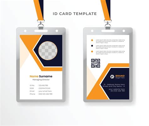 Professional Minimalist Corporate Employee Id Card Template With Photo