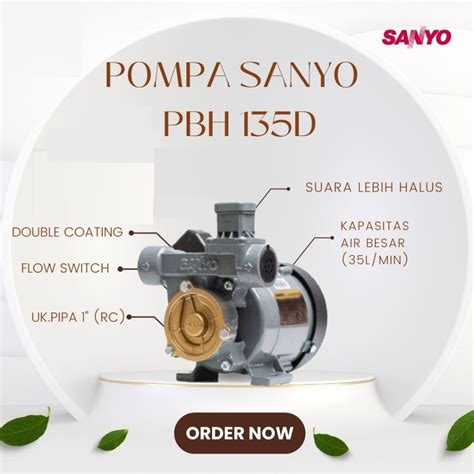 Jual Sanyo Pompa Pendorong Booster Pump Otomatis Pbh D Garansi