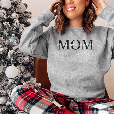 Mom Sweatshirt With Kids Names Mom Sweatshirt Mothers Day Etsy