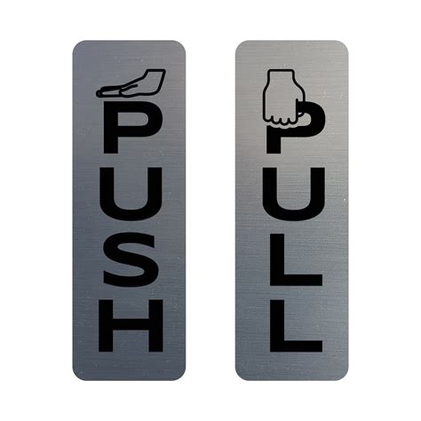 Signs ByLITA Vertical Push and Pull Door Signs (Hand Vectors) Door Sign