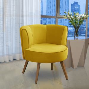 Poltrona Para Sala Decorativa Isadora Suede Amarelo Madelina Decor