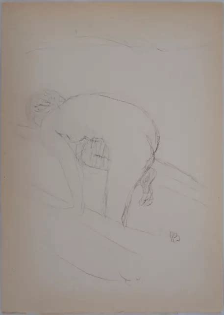 PIERRE BONNARD Lithograph Lithographie De 1946 Femme Nue Naked