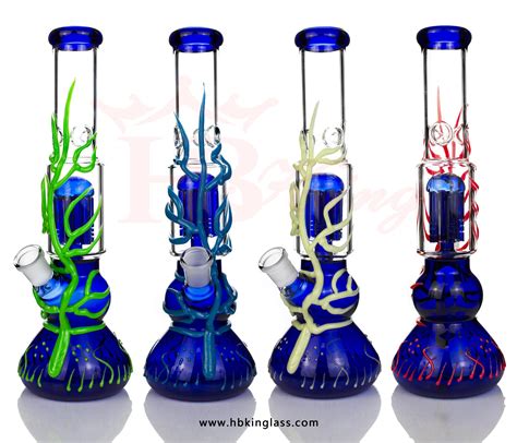 Inches Gourd Style Glass Water Pipe With Luminous Tree Glass