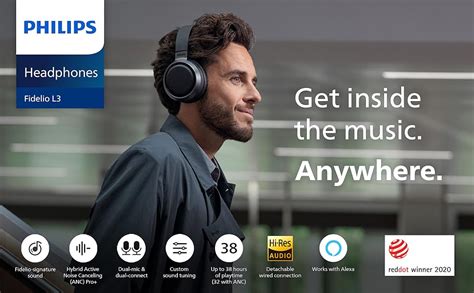 Philips Audio Fidelio L3 Over-Ear Wireless Headphones, Active Noise ...