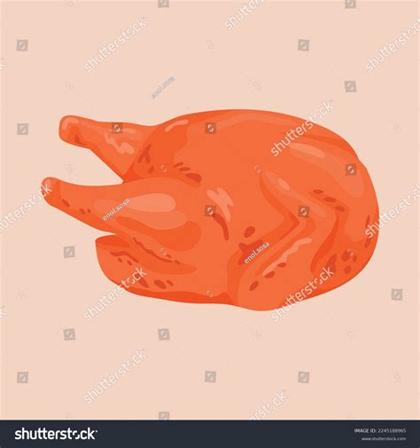 Illustration Whole Roast Chicken Illustration Iconic Stock Vector ...