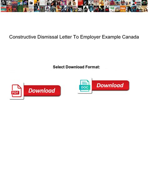 Constructive Dismissal Letter To Employer Example Canada Docslib