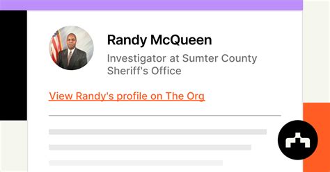 Randy Mcqueen Investigator At Sumter County Sheriffs Office The Org