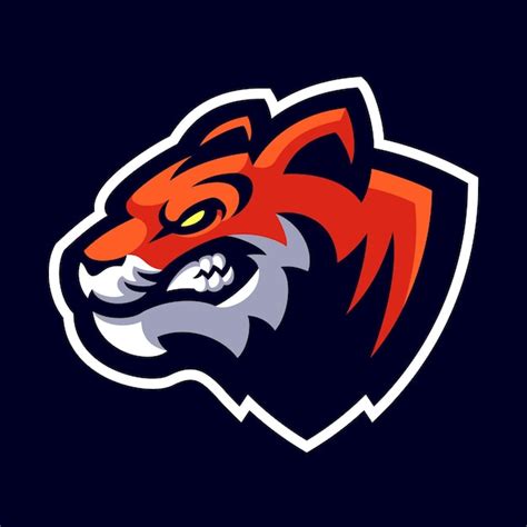 Logotipo De Esports De Mascota De Cabeza De Tigre Vector Premium