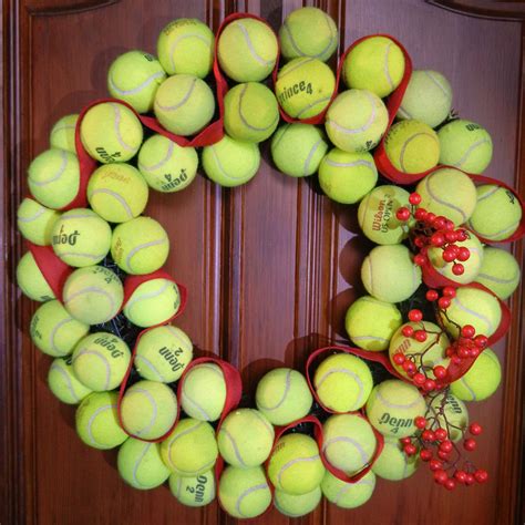 Tennis Ball Wreath Tennis Crafts Tennis Art Tennis Team Tennis