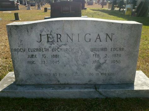 Nancy Elizabeth Upchurch Jernigan 1881 1945 Memorial Find A Grave