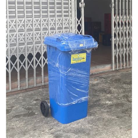 L L Tong Sampah Bertutup Roda Beroda Mudah Alih Kitar Semula