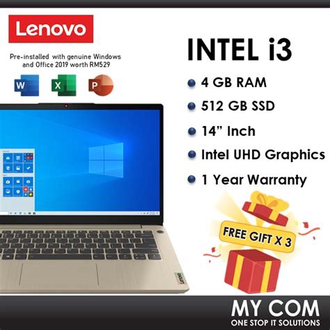 Lenovo IdeaPad 3 14ITL6 82H700D9MJ 14 FHD Laptop Sand I3 1115G4 4GB