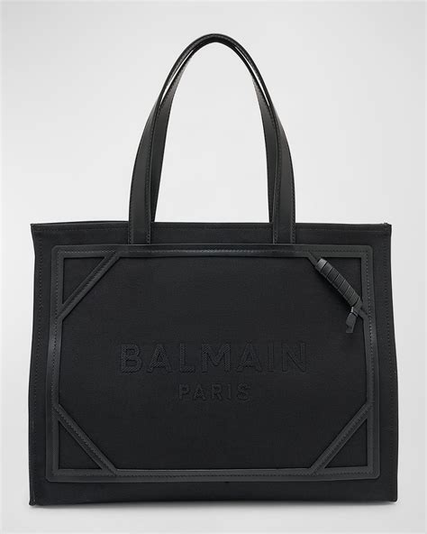 Balmain B Army Medium Canvas Shopper Tote Bag In Black Lyst