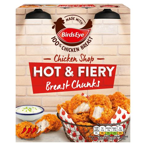 Birds Eye Chicken Shop Hot And Fiery Breaded Chicken Breast Chunks 350g Breaded And Battered