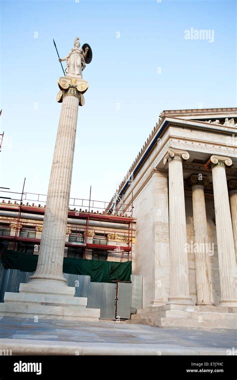 Athena Statueminerva Statue At The Academy Of Athens Stock Photo Alamy