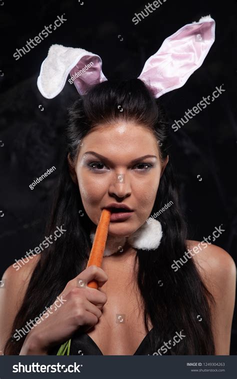 Rabbit Brunette Sexual Girl Black Bra Stock Photo Shutterstock