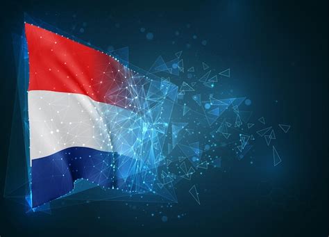 Premium Vector | Netherlands, flag, virtual abstract 3d object from triangular polygons on a ...