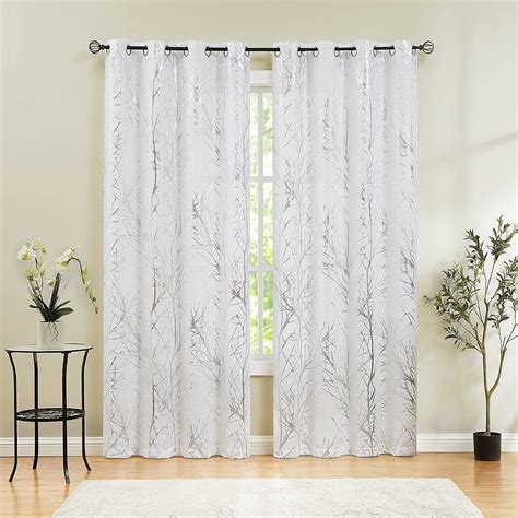 Amazon Fmfunctex Linen Semi Sheer Curtains For Living Room Silver