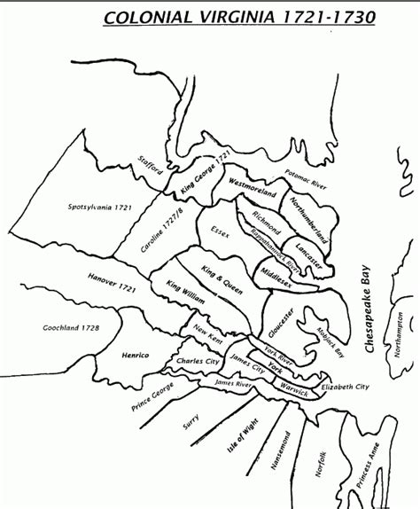 Map Of Virginia Counties In 1740 | Virginia Map