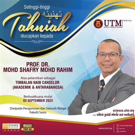 A Huge Congratulation To Prof Dr Mohd Shafry Mohd Rahim Faculty Of