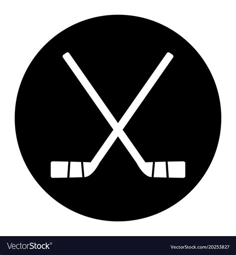 Two Crossed Hockey Sticks Icon Royalty Free Vector Image