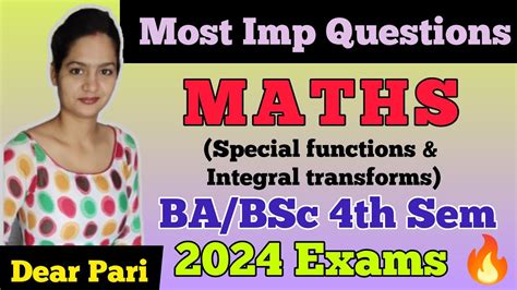 BA BSc 4th Semester Maths Most Important Questions 2024 Special