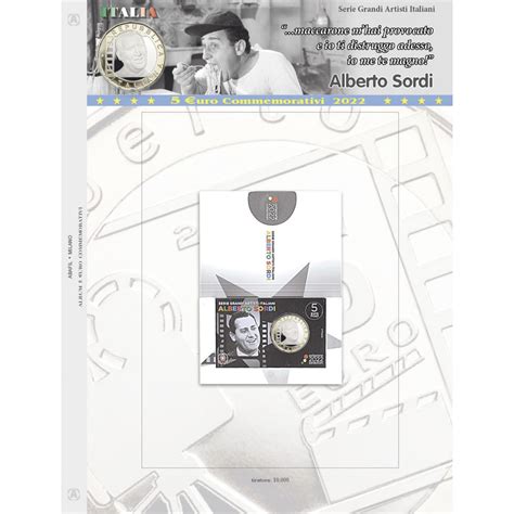 Foglio Euro Commemorativi Coincard Italia Alberto Sordi