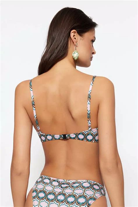 Buy Trendyol Geometric Pattern Cut Out Bikini Top Online Zalora