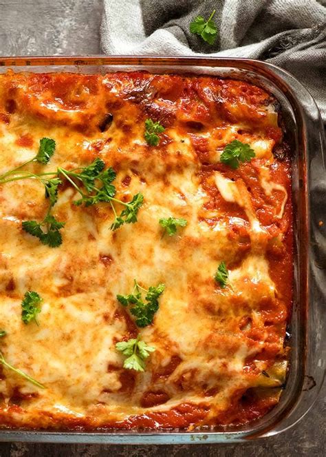 Spinach Beef Cannelloni (Manicotti) | RecipeTin Eats