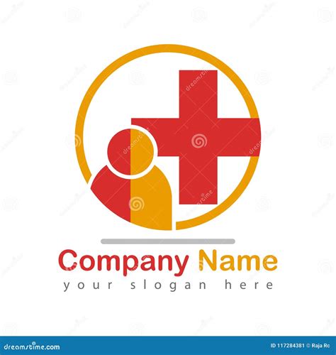 Health Care Hospital Logo Red Plus Stock Vector Illustration Of