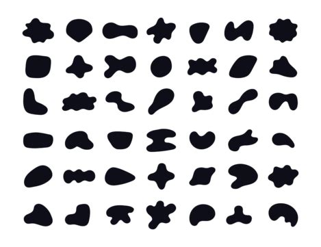 Abstract Shape Pack Vector Design Images, Random Black Abstract Shapes, Blot, Ink, Paint PNG ...