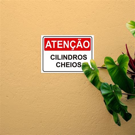 Placa De Sinaliza O Aten O Cilindros Cheios Em Pvc