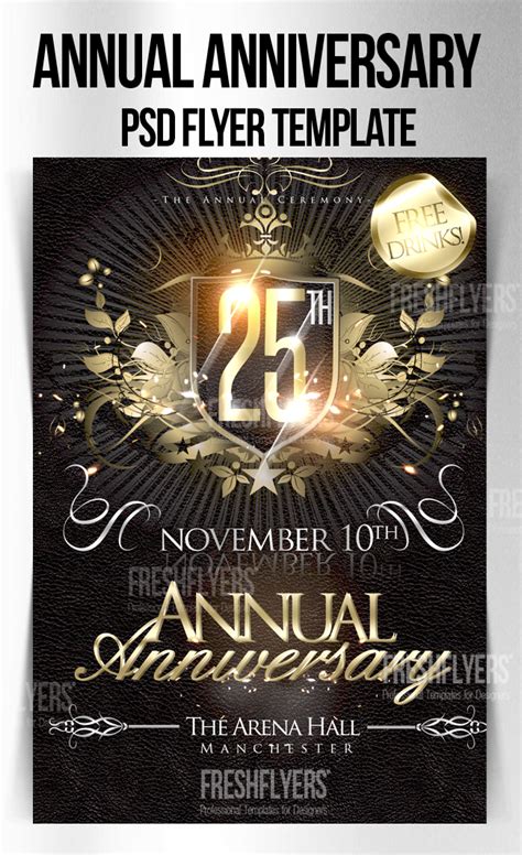 Anniversary Flyer Template Free Creative Professional Templates