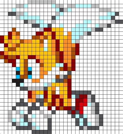 Tails Perler Bead Pattern Bead Sprite Easy Pixel Art Pixel Art