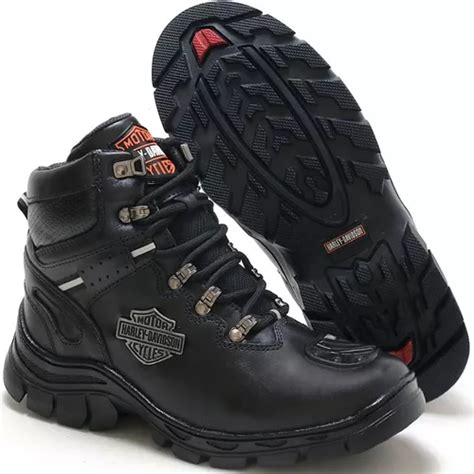 Bota Coturno Moto Harley Davidson Cano Medio Couro Legitimo Frete grátis