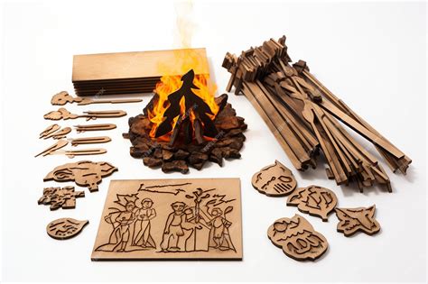 Premium AI Image | Wood Craft Kit with Burner Isolated on White ...