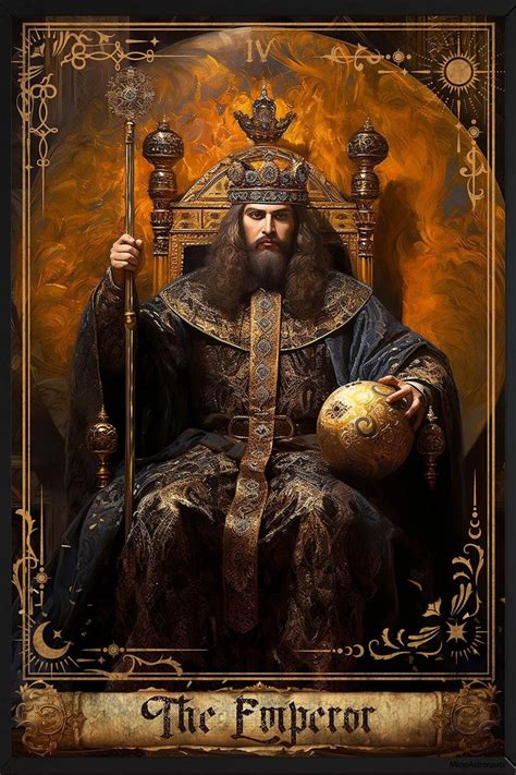 The Emperor Tarot Card Poster Art Tarots Cards Major Arcana Print The Emperor Wall Art Tarot