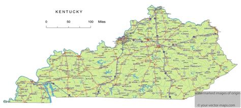 Large Detailed Roads And Highways Map Of Kentucky State With All Cities