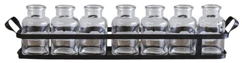 8 Piece Glass Bottle Set With Metal Tray And Reviews Joss And Main