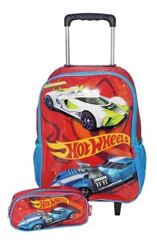 Kit Mochila Hot Wheels Estojo Infantil Rodinhas Oficial Esco Frete Gr Tis