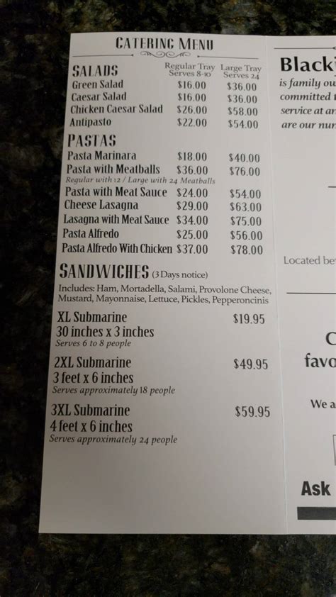 Menu At Blackjack Pizzeria La Habra