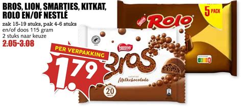 Bros Lion Smarties Kitkat Rolo En Of Nestl Aanbieding Bij Mcd