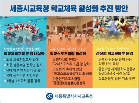 세종시교육청 학교체육 활성화 추진 방안 발표‘1학생 1운동 실현 매일일보