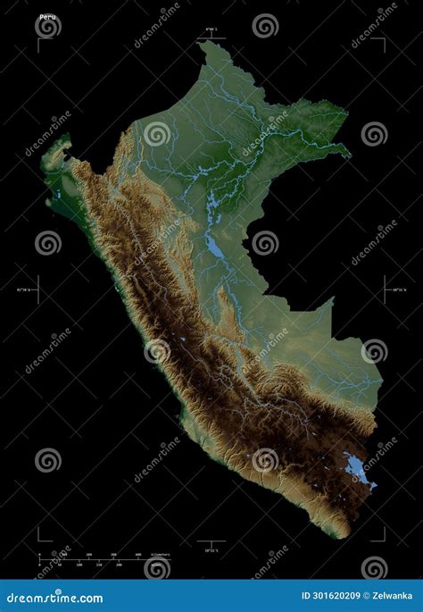 Peru Shape on Black. Physical Stock Illustration - Illustration of ...