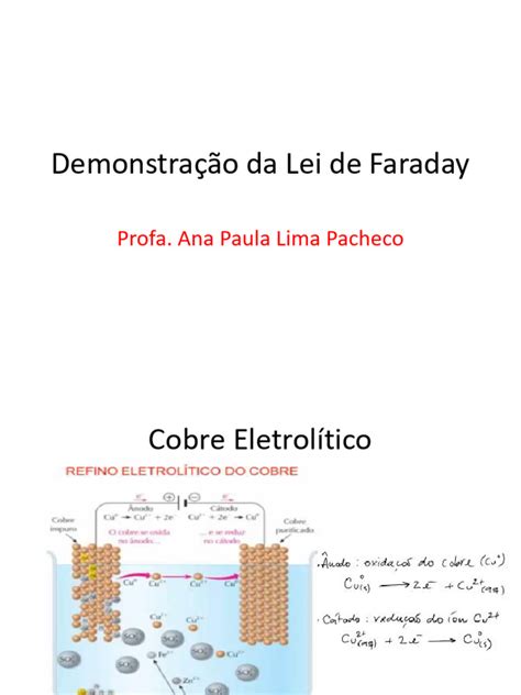 Aula 1 Demonstração Da Lei De Faraday Pdf Cátodo Eletrodo