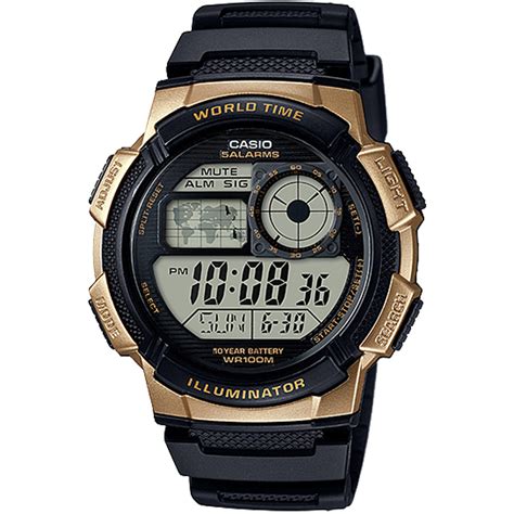 Ae W A V Illuminator Black And Gold Digital Watch Casio