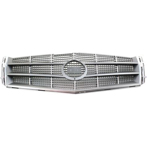 Grille For Cadillac Cts Chrome Shell W Gray Insert Plastic