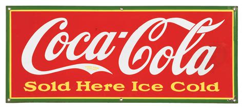 Single Sided Porcelain Coca Cola Sold Here Ice Cold Sign Auctions